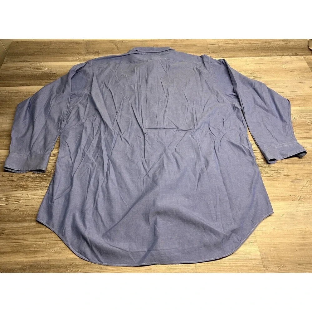 Ralph Lauren Shirt Mens XL 17.5-32/33 Blue Long Sleeve Yarmouth Pinpoint‎ Oxford